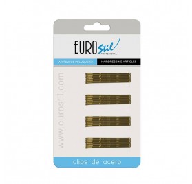 Eurostil Carton 24 Clips Ondulados Bronce 50mm