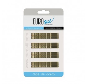 Eurostil Carton 24 Clips Ondulados Bronce 70mm