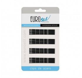 Eurostil Carton 24 Clips Ondule Noir 70mm (01611/50)