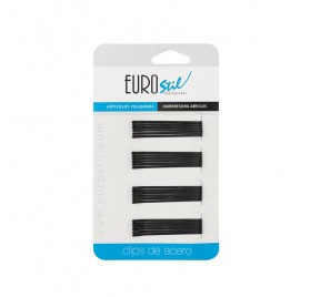 Eurostil 24 Clips Negro Mate 50mm (04484/50)