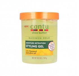 Cantu Shea Butter Styling Gel Con Semilla De Lino + Aceite De Oliva 18,5Oz/524G (Retención de humedad)