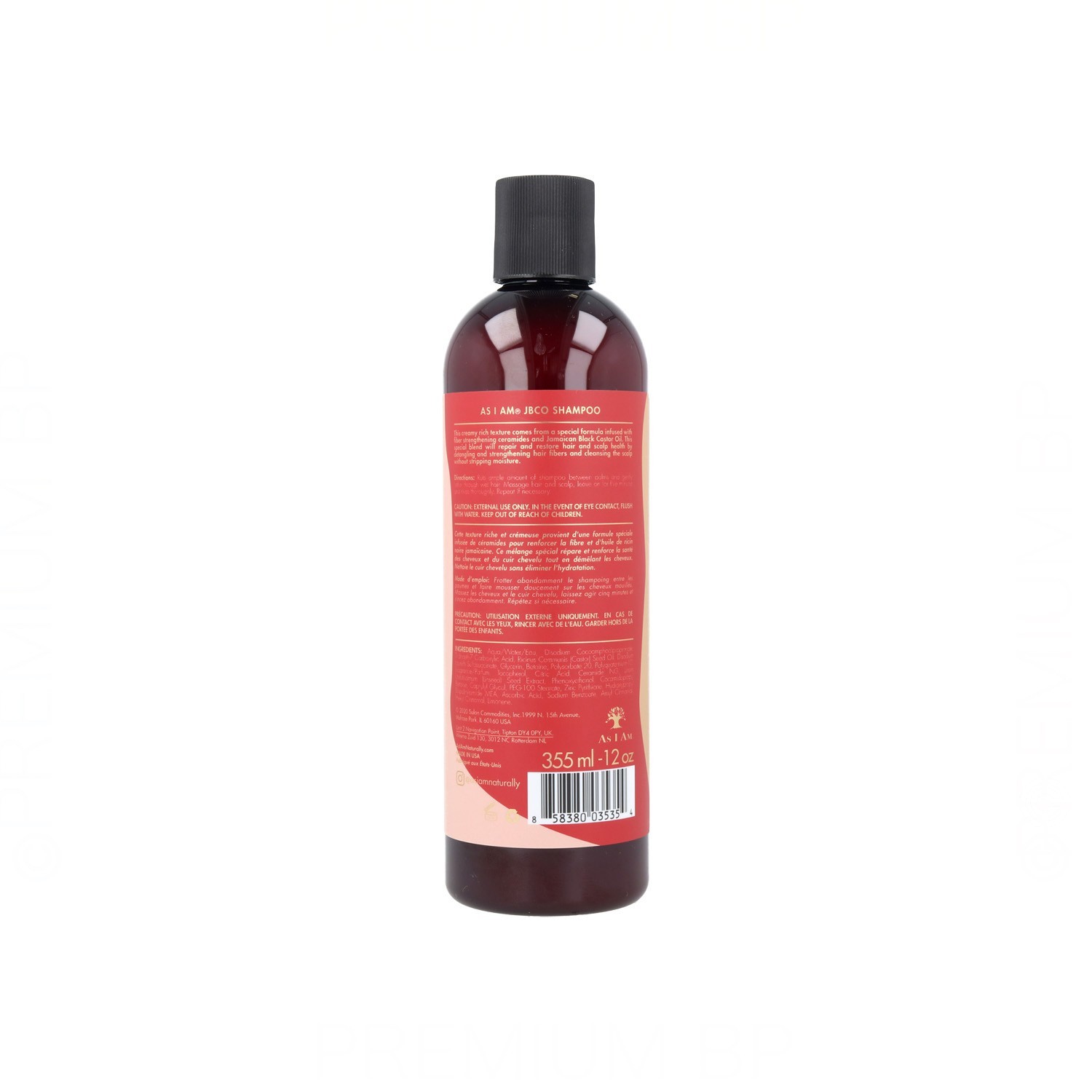 As I Am Restore & Repair Shampoo de óleo de rícino preto jamaicano 355 ml./12Oz