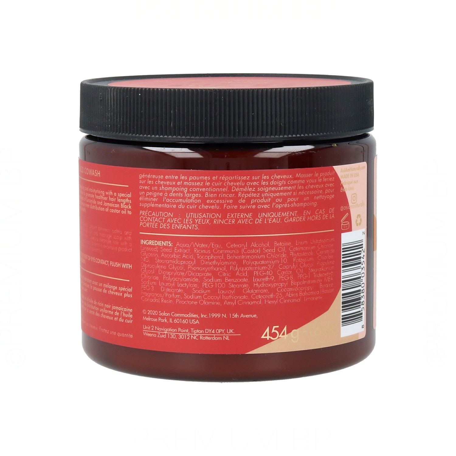 As I Am Restaurar e reparar óleo de rícino preto jamaicano Cowash 454 gr./16Oz