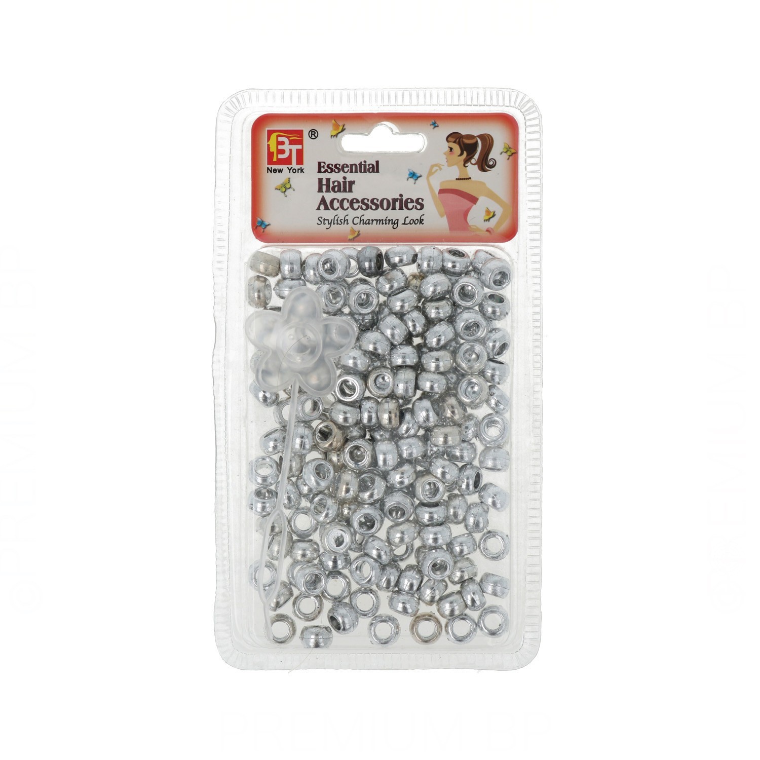 Beauty Town Billes Plastique Rond Petit Argent (07630)