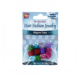 Beauty Town Tubo Filigrana Bolitas Metal 10mm Variado (07804)