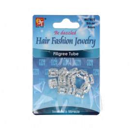 Beauty Town Filigree Tube Metal Balls 8mm Silver (07805)