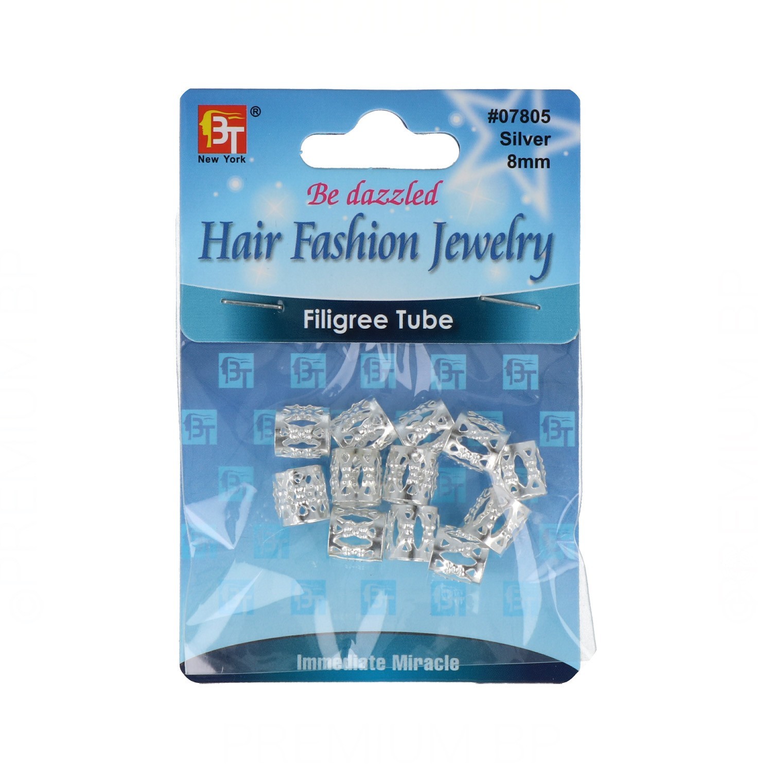 Beauty Town Filigree Tube Metal Balls 8mm Silver (07805)