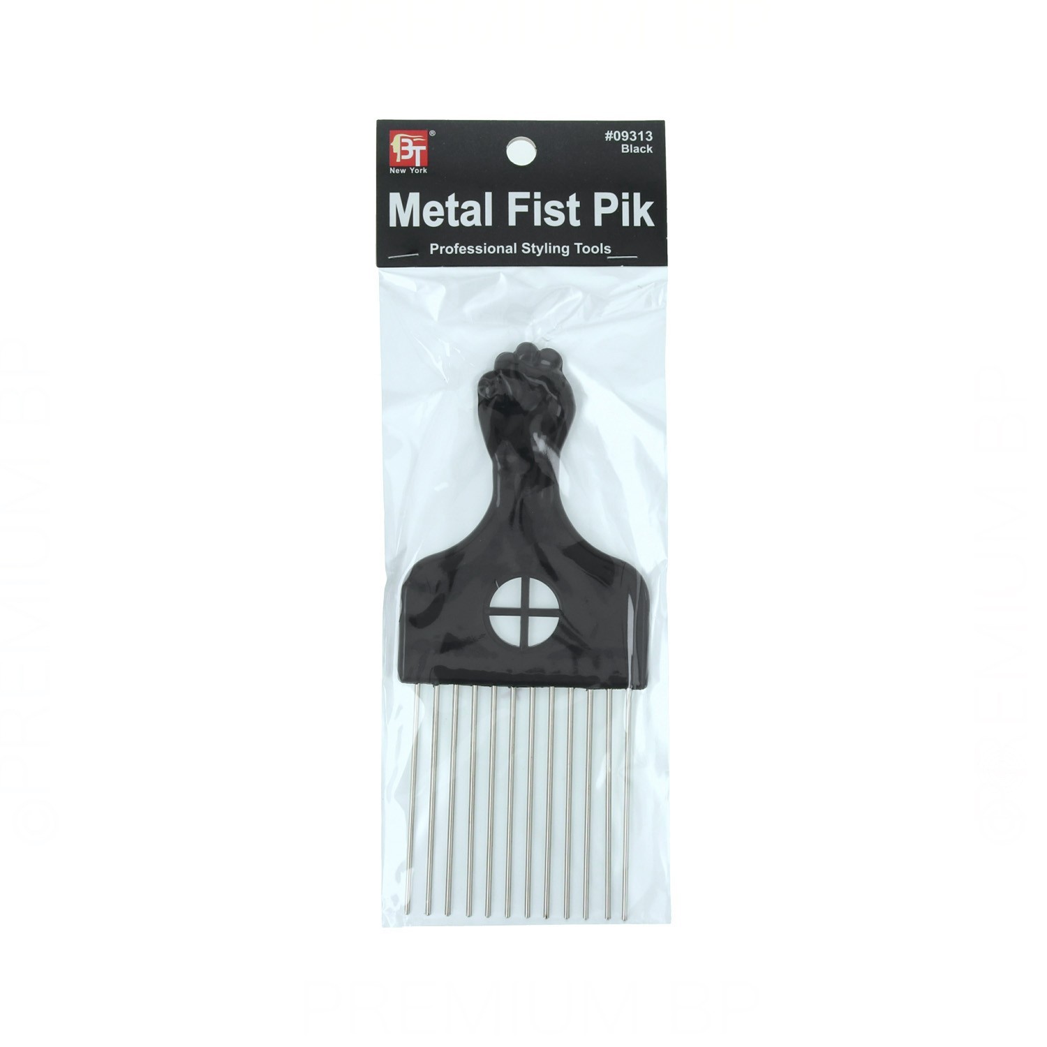 Beauty Town Hair Comb Professional Metal Fist Pik Black (09313)