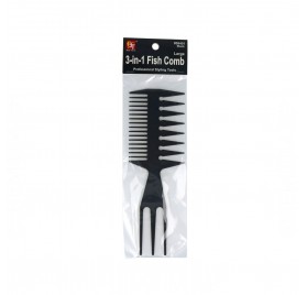 Beauty Town Pente Profissional 3-In-1 Fish Comb Large Preto (09401)