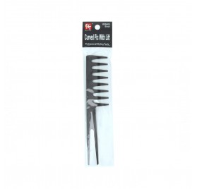 Beauty Town Hair Comb Professional Curved Pic With Lift Black (09405)