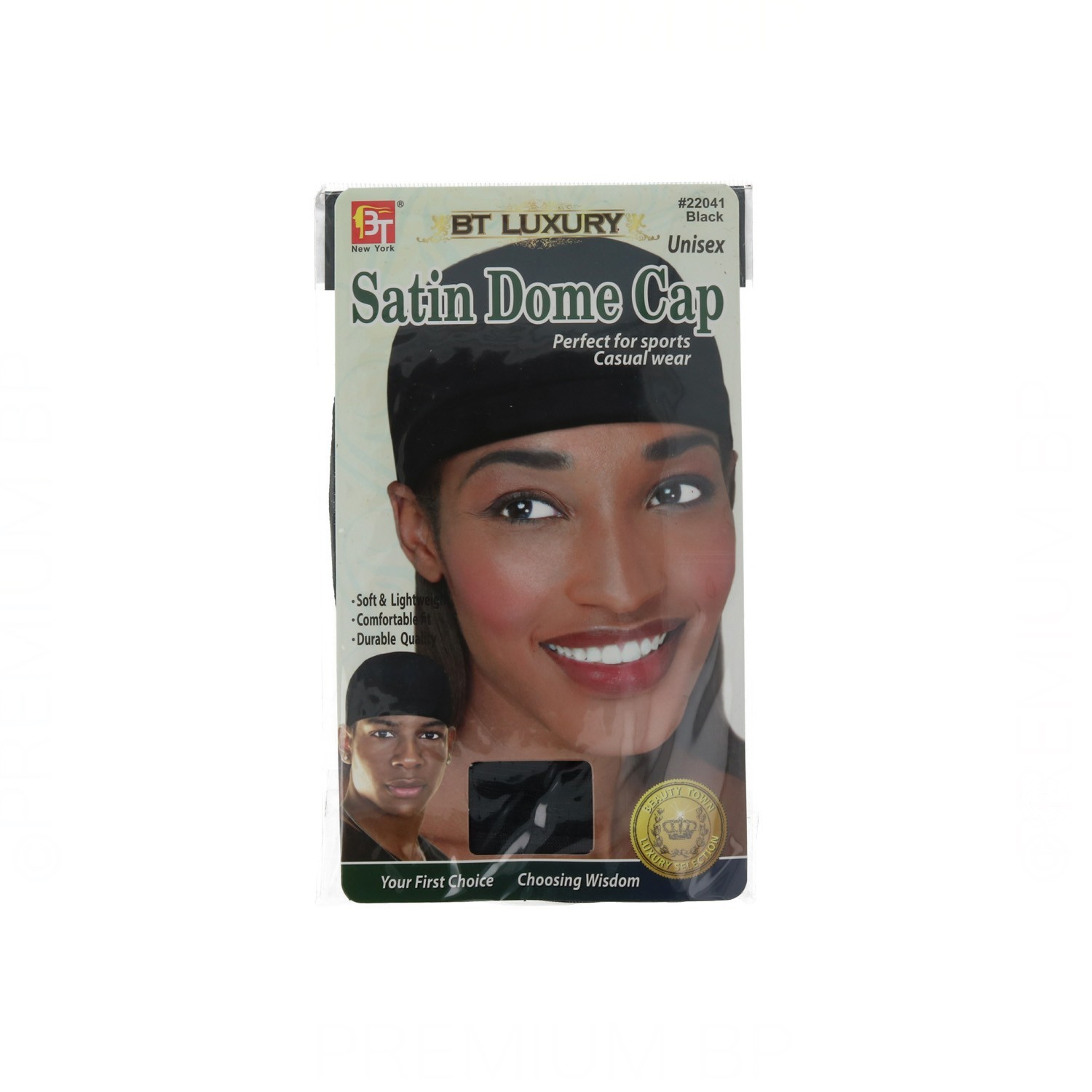 Beauty Town Luxury Satin Dome Cap Unisex Nero (22041)