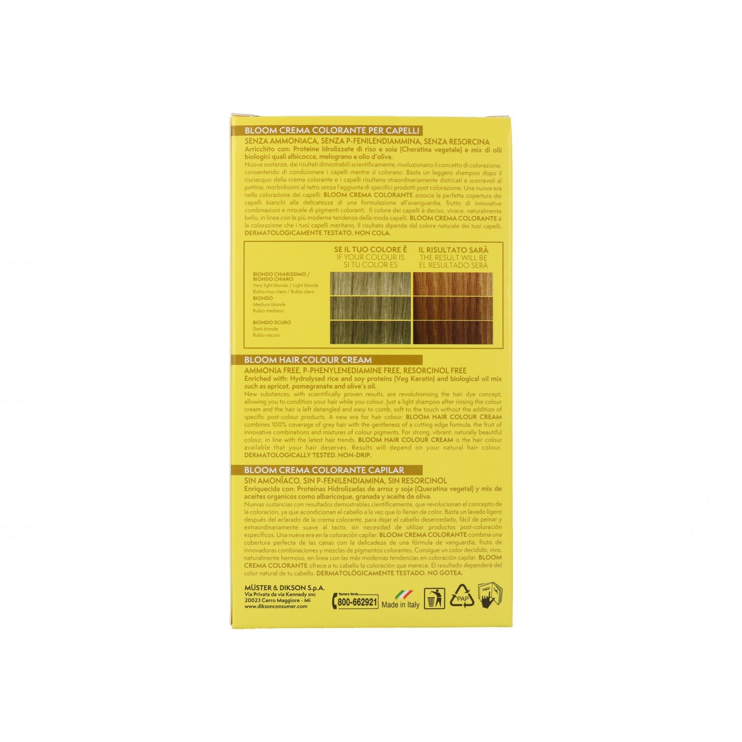 Dikson Bloom Crema Color 830 Rubio Claro Dorado