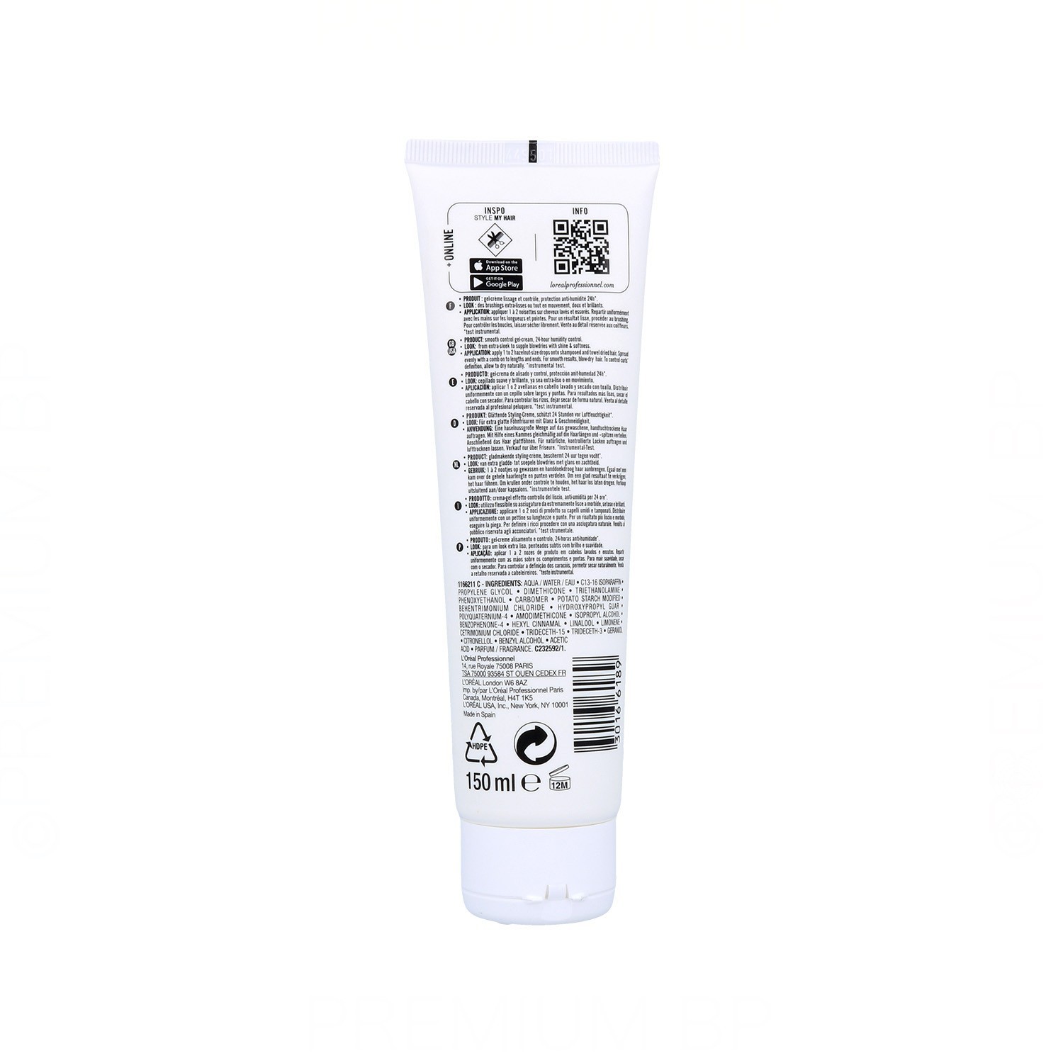 Loreal Tecniart Liss Control Gel Crema 150 ml