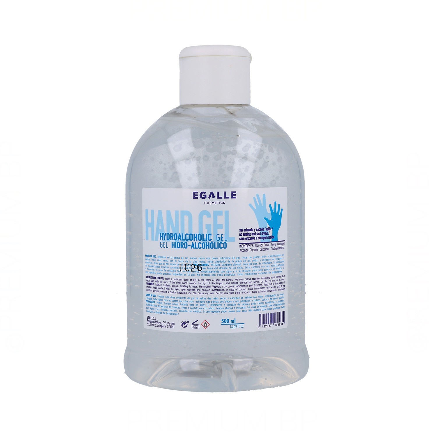 Egalle Gel Hidro-Alcohólico Sin Dosificador 500 ml