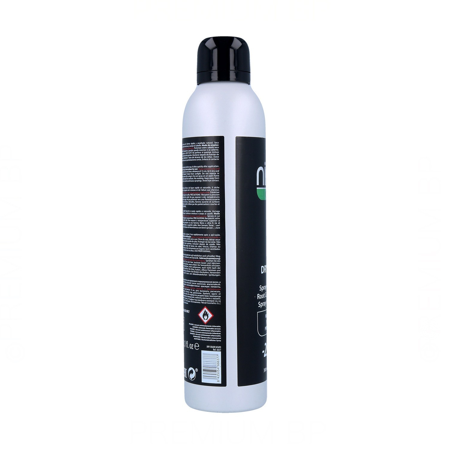 Nirvel Green Dry Color Spray Negro 300 ml