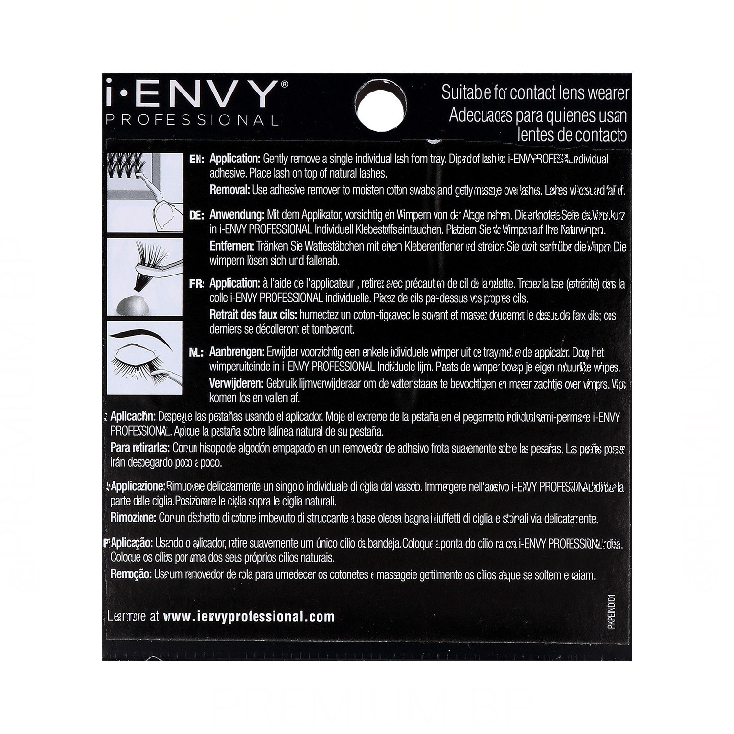 I Envy Individual Lash/Cilios Ultra Preto Flare Médio 70Pc (Pkpe02Ub)