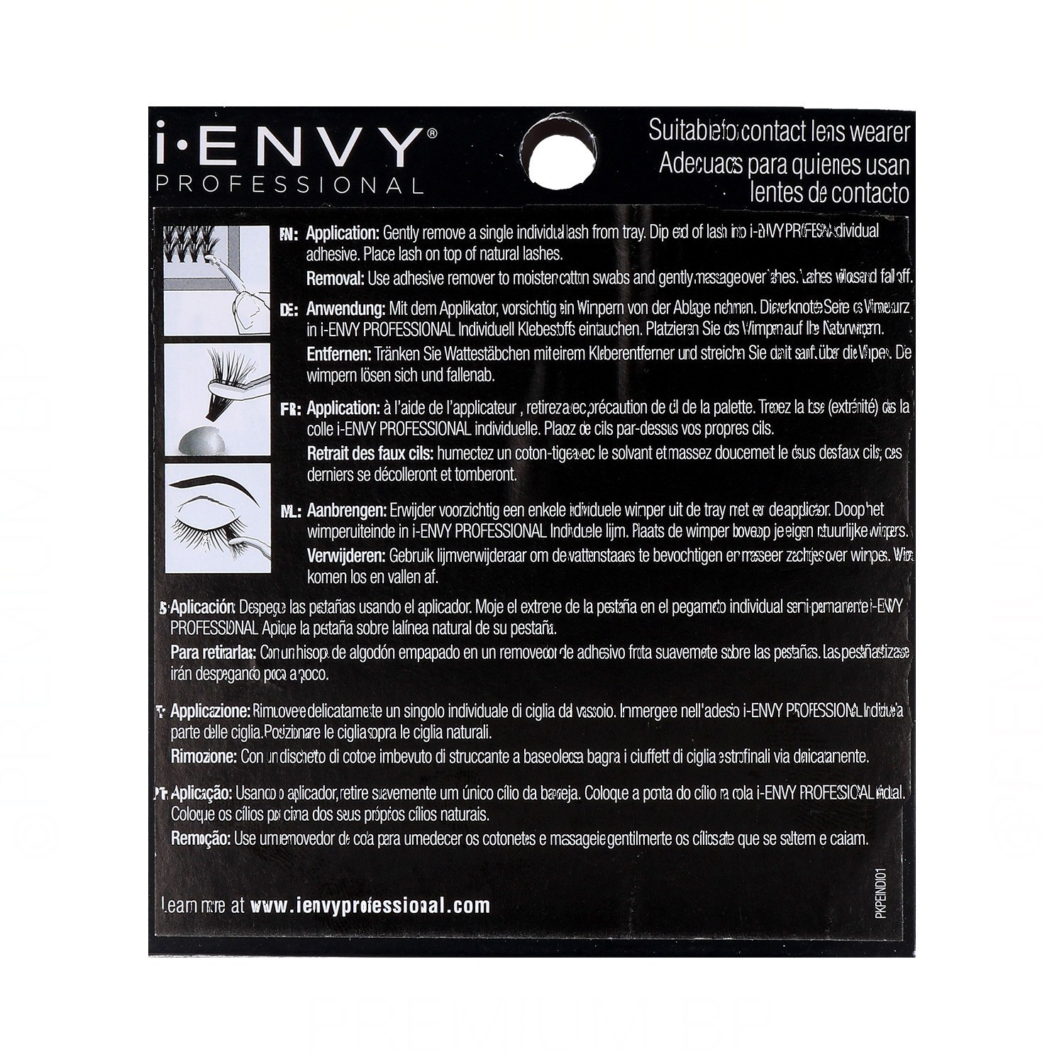 I Envy Individual Lash/Cilios Ultra Preto Know Free Médio 70Pc (Pkpe05Ub)