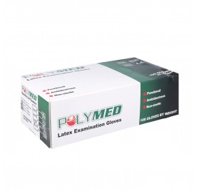 Polymed Gloves Latex White 100U Small/S