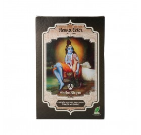 Radhe Shyam Henna Poeira Castanho Escuro Profundo Tratamento 100 gr