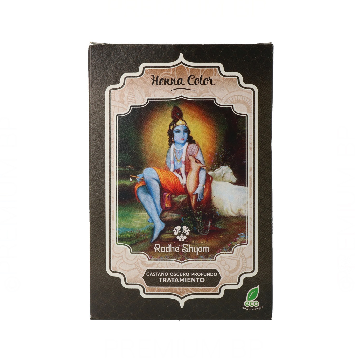 Radhe Shyam Henna Poeira Castanho Escuro Profundo Tratamento 100 gr