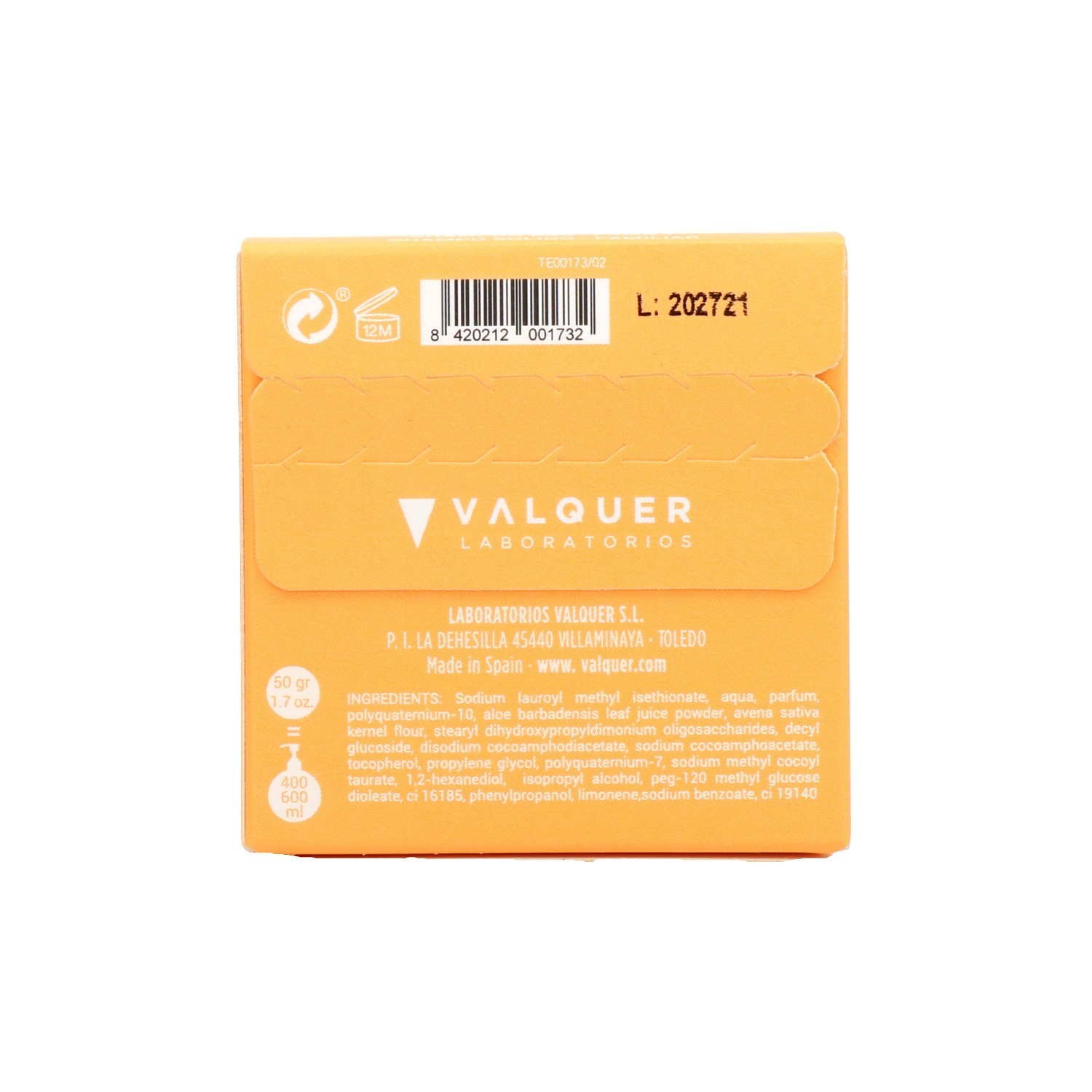 Shampoo Solido Valquer Tramonto 50 gr