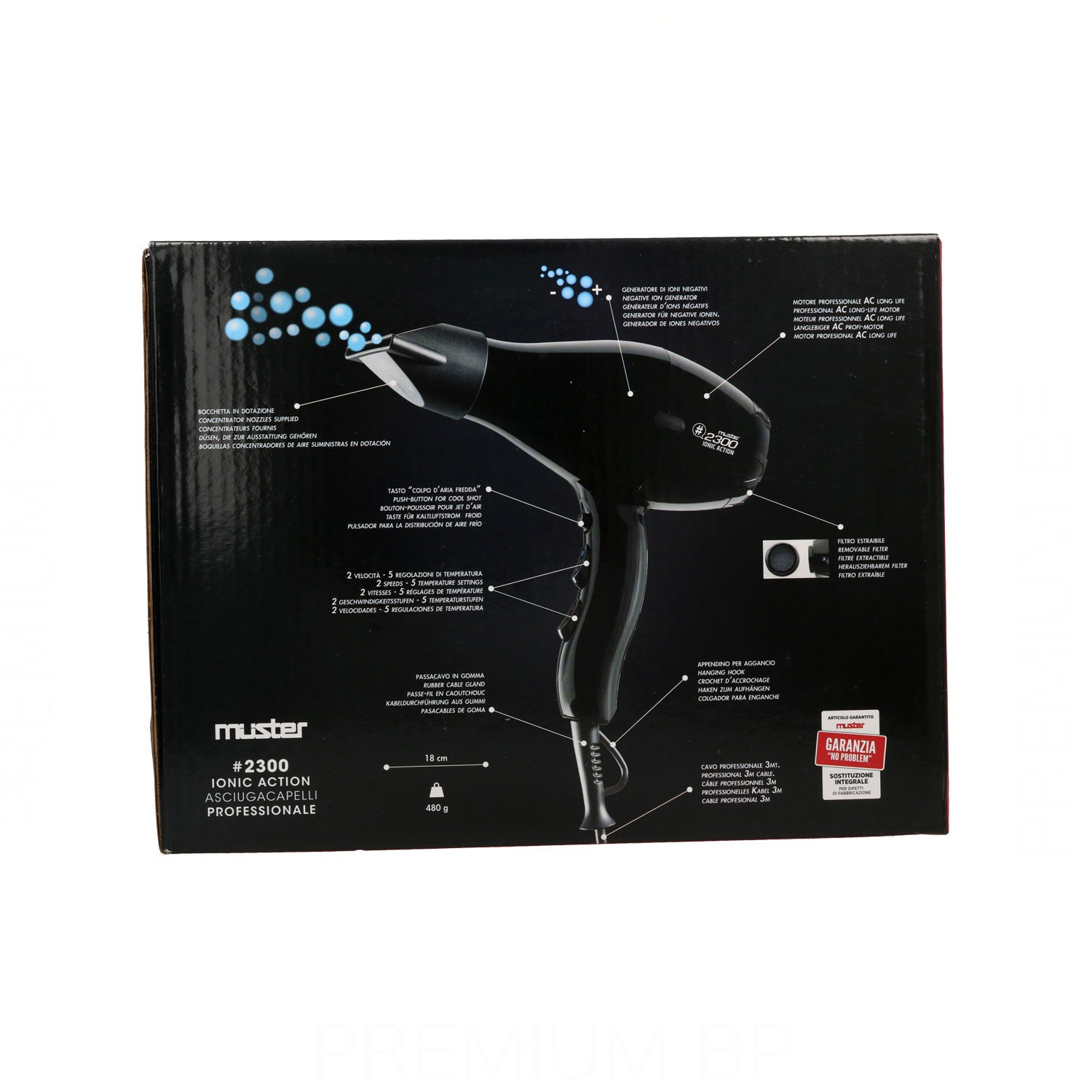 Muster # 2300 Ionic Action Hair Dryer Black