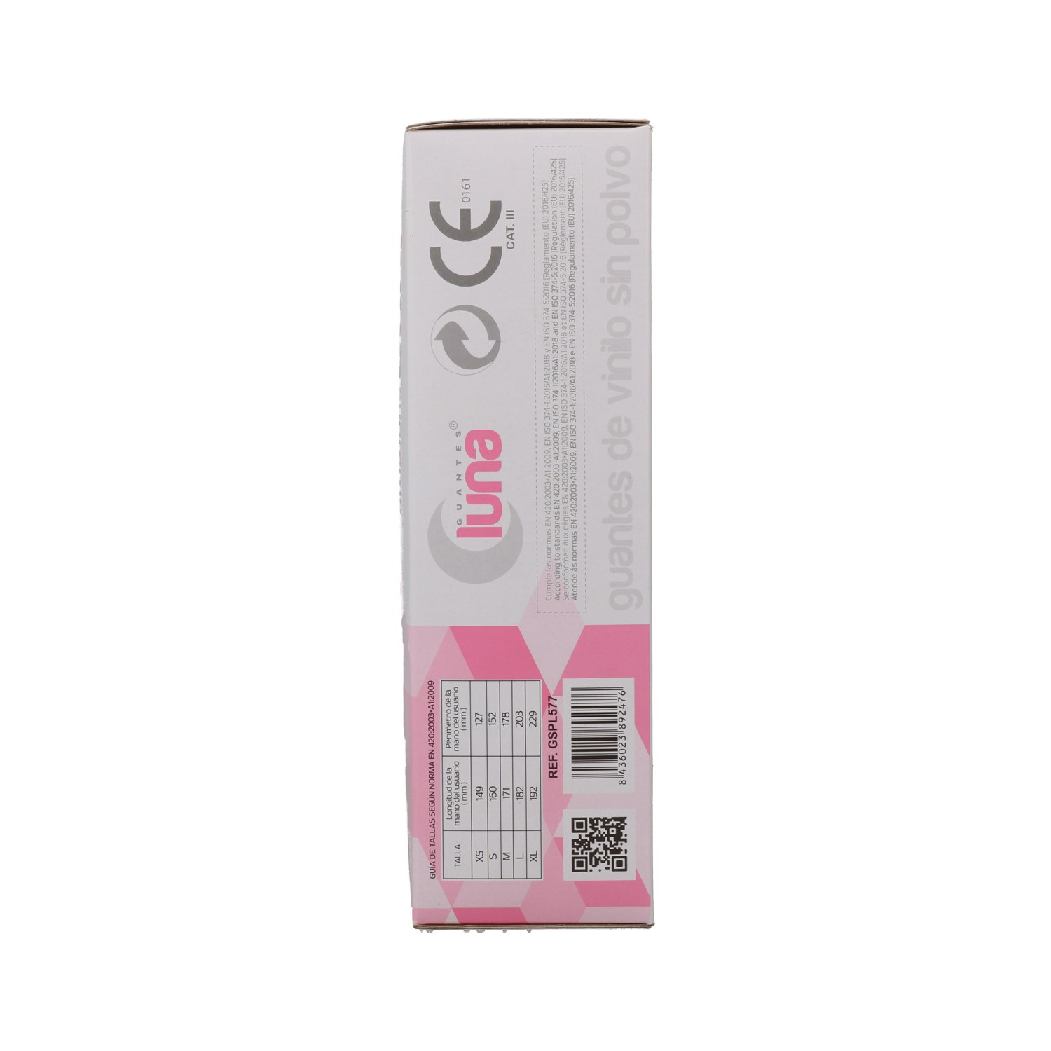 Luna Guantes Vinilo 100 U S/Polvo Pequeño