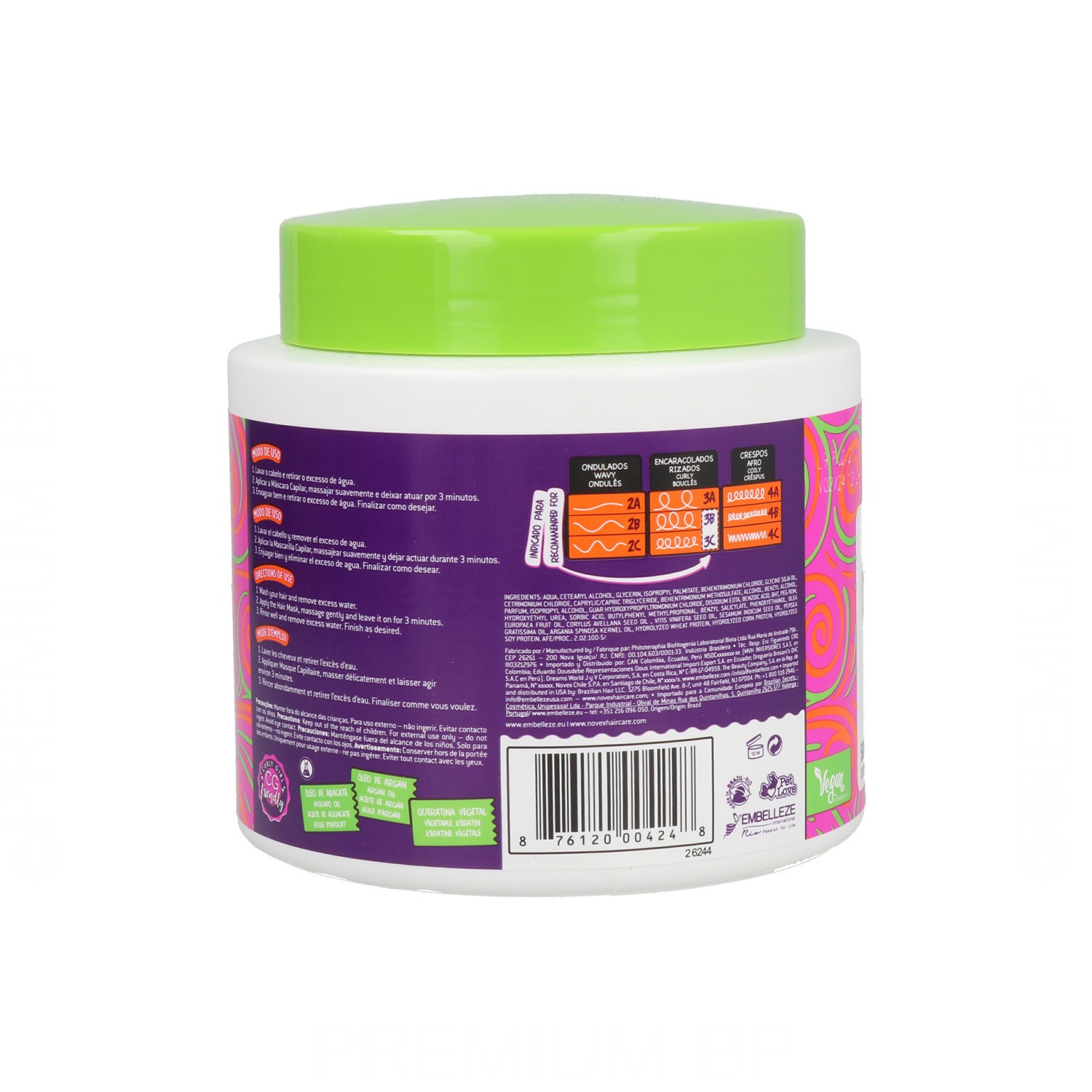 Masque Novex Enroladas Cacheadas 500 ml.