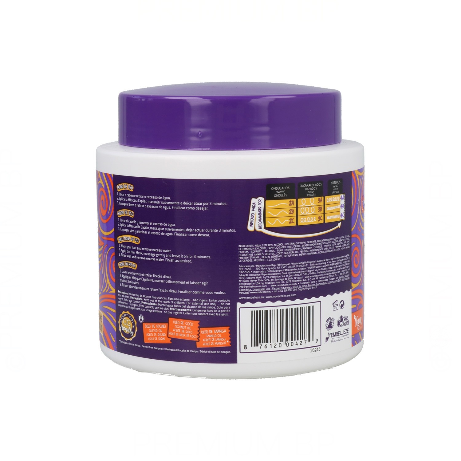 Máscara Novex Enroladas Crespas 500 ml.