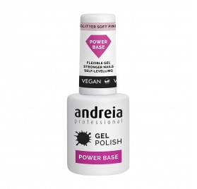 Andreia Professional Gel Polish Power Base Glitter Soft Pink 10.5 ml