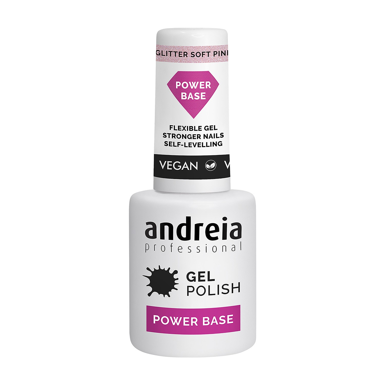 Andreia Professional Gel Polish Power Base Glitter Soft Pink 10.5 ml