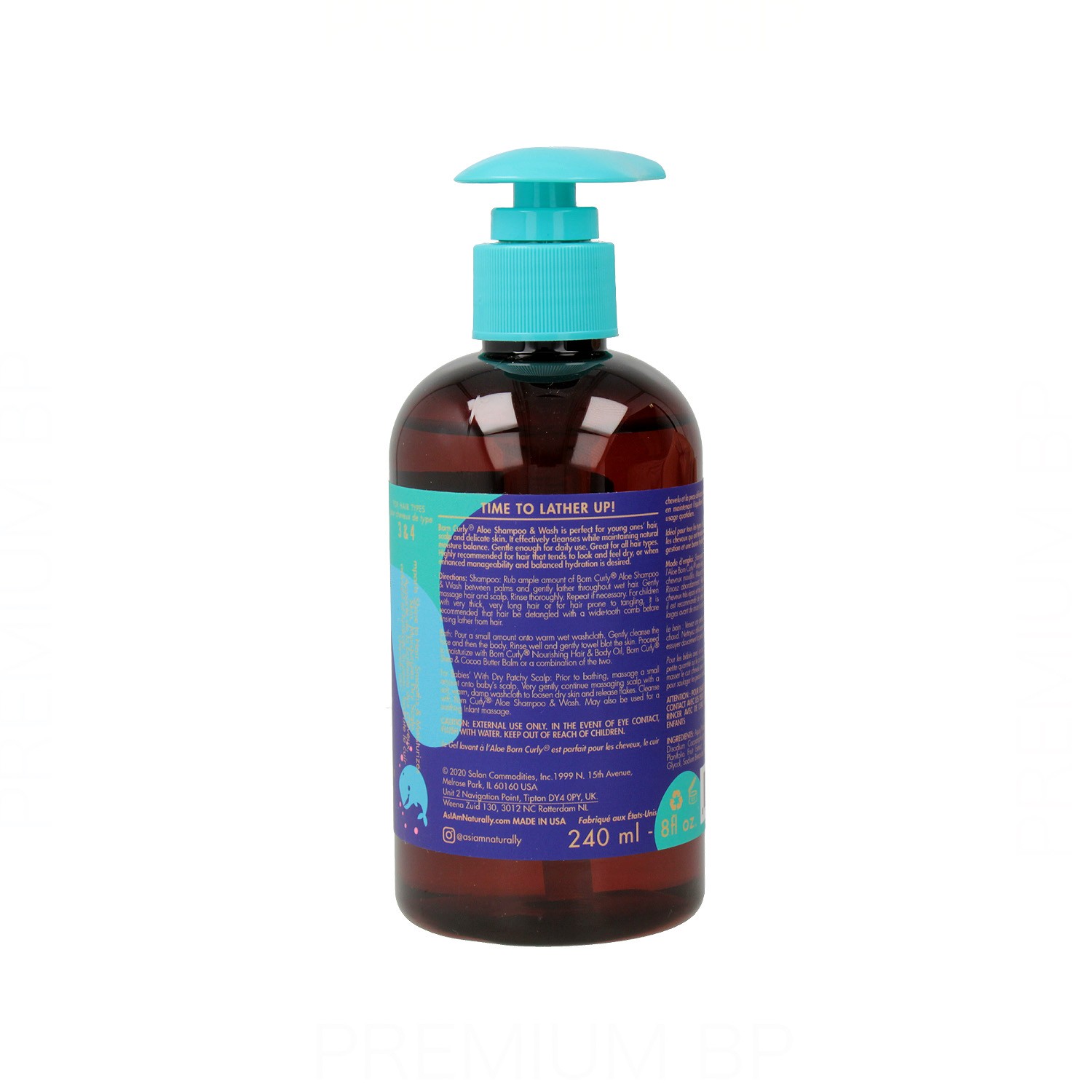 As I Am Born Curly Aloe Champú & Lavado 240ML/8OZ (Niños)