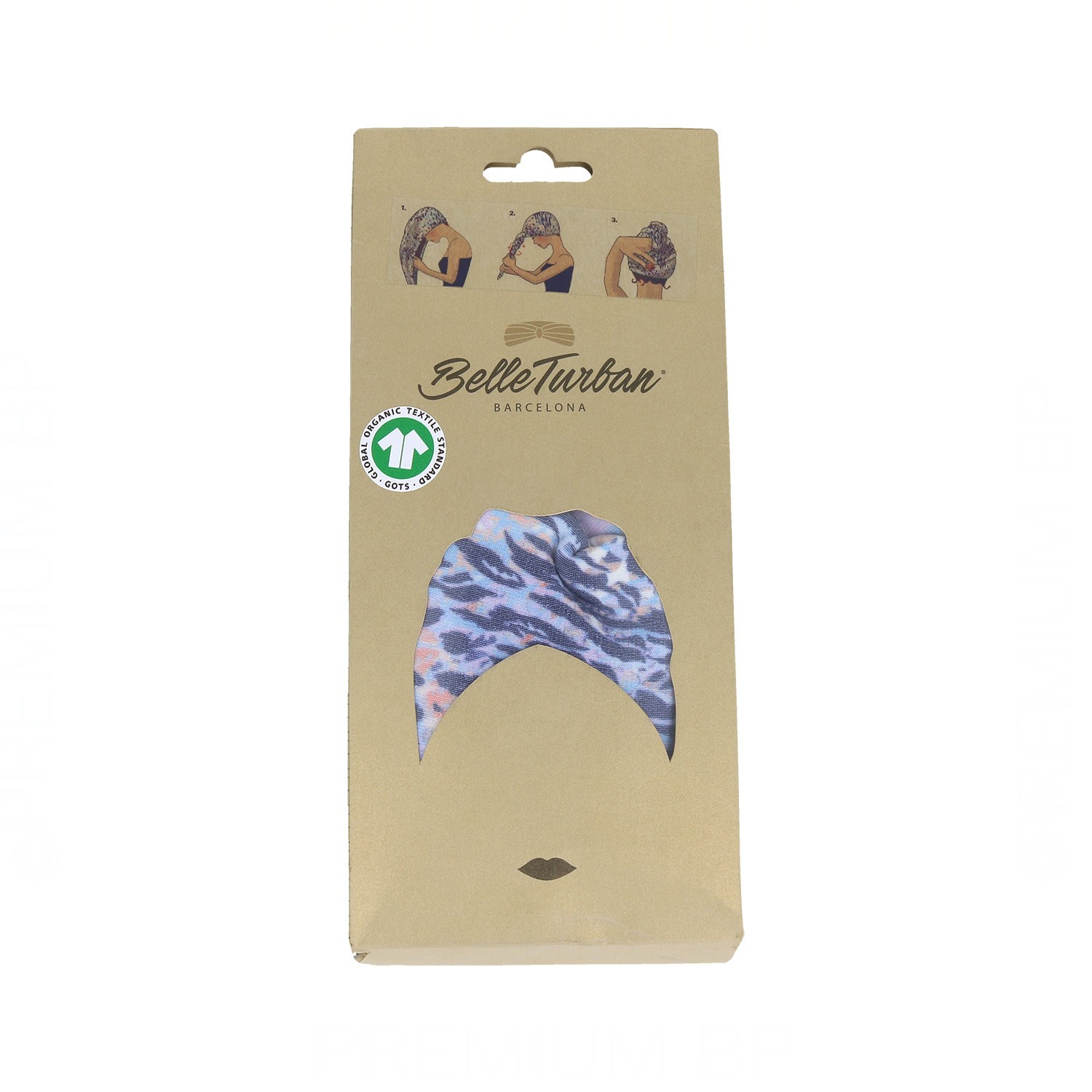 Belle Turban Turbante Animal Print Azul