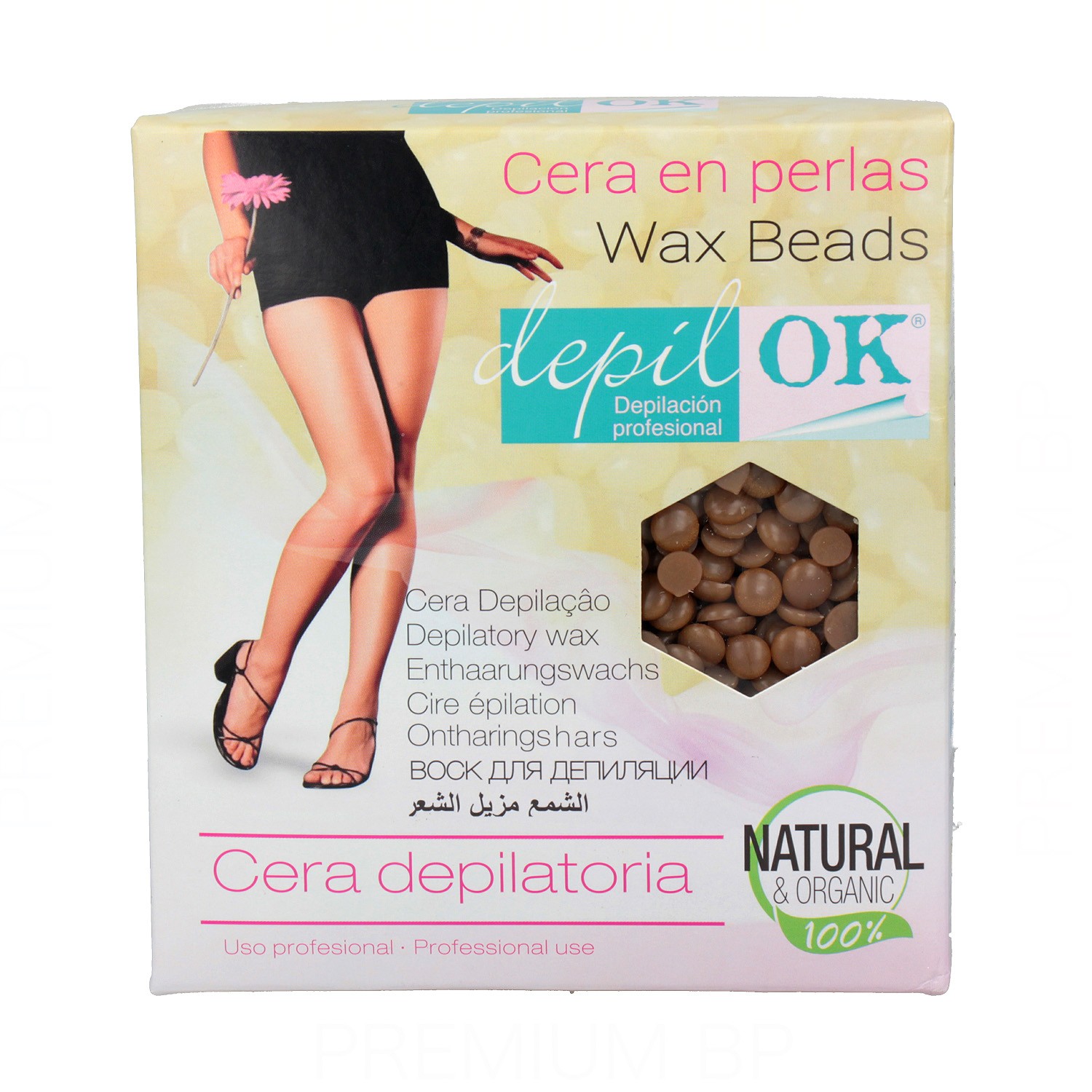 Depil Ok Cera En Perlas Choco gold 1000 gr Depil Ok Cera En Perlas Choco gold 1000 gr