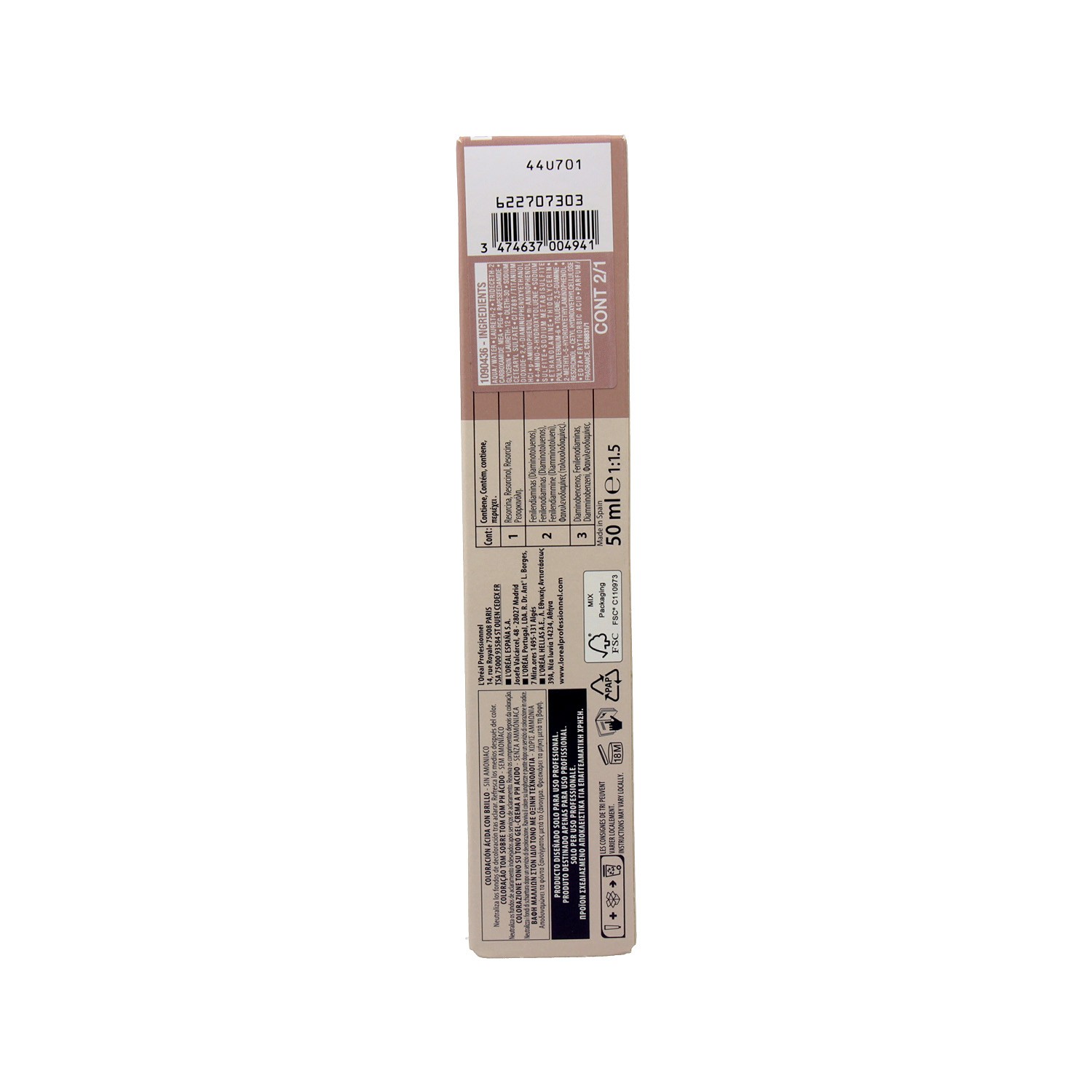 Loreal Dia Light Tinte Sin Amoníaco 50 ml Color 7.23