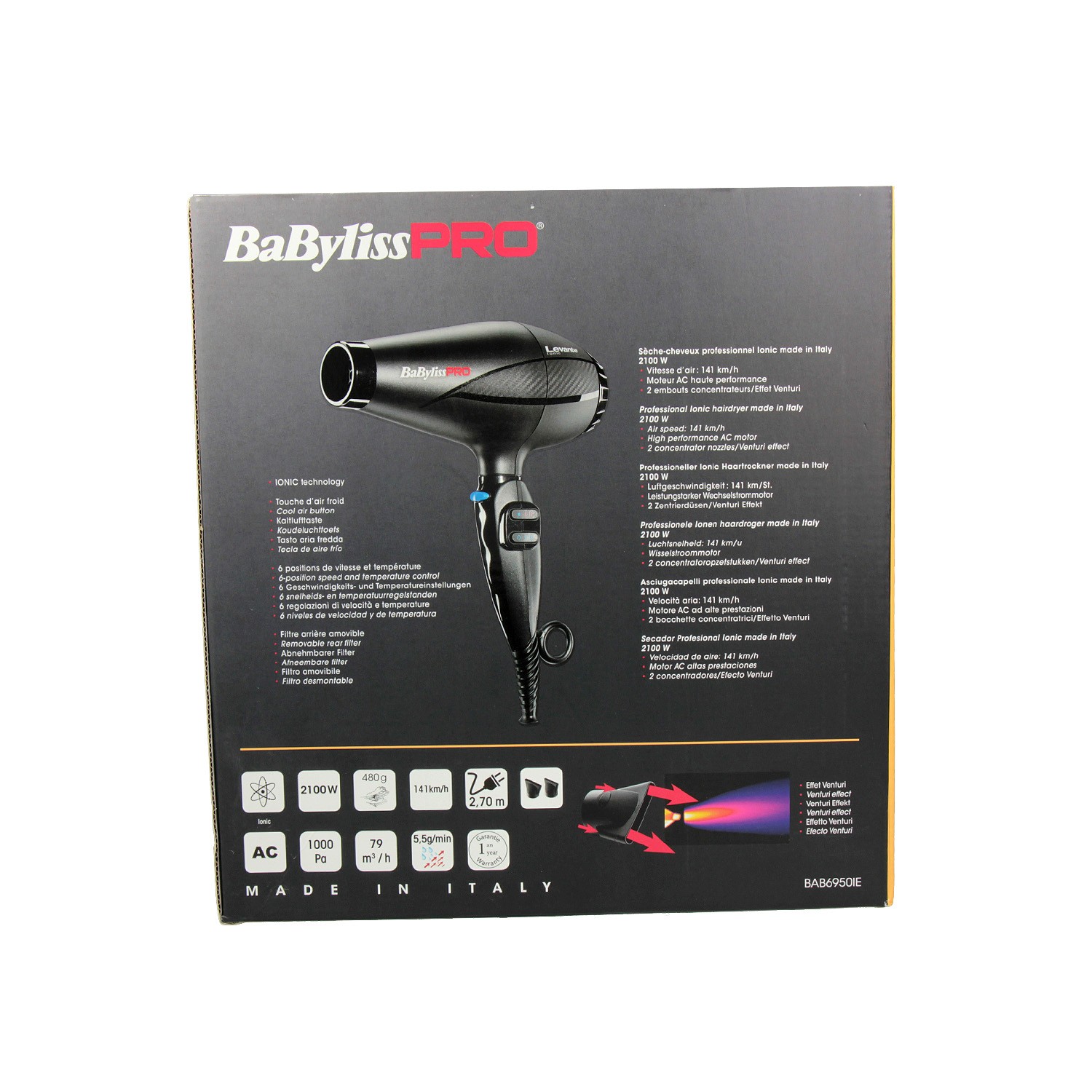 Babyliss Secador Levante Negro