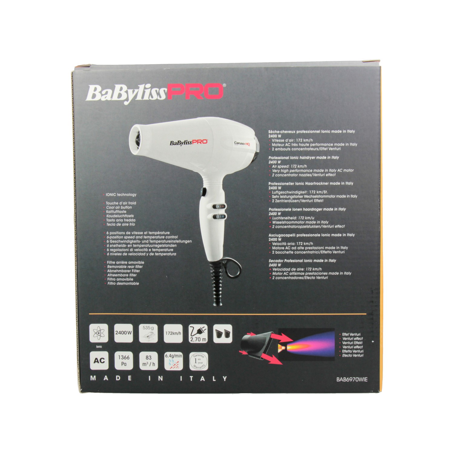 Babyliss Secador Vulcano Blanco 2400W