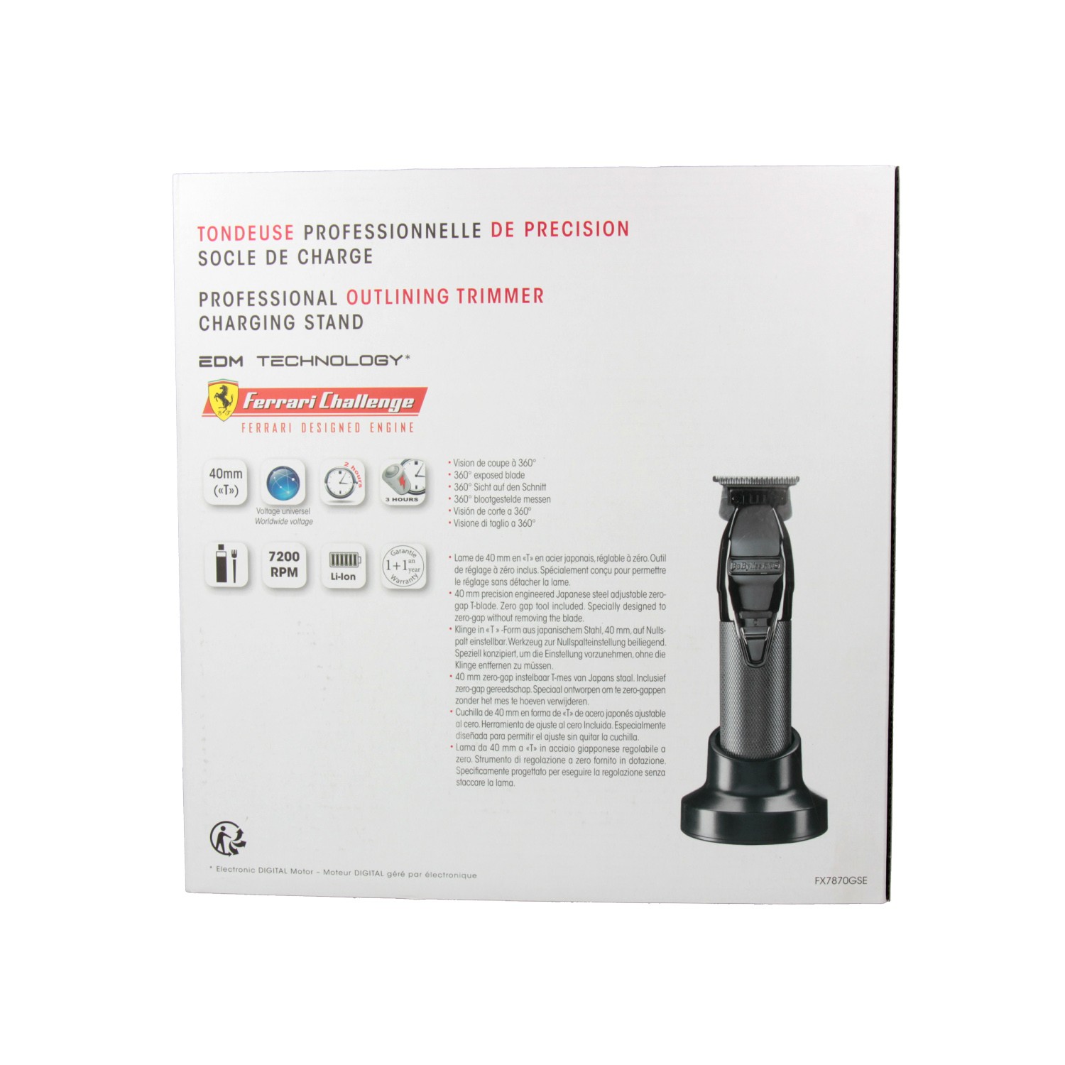 BabyLiss Skeleton Gunsteel Trimmer W/Stand