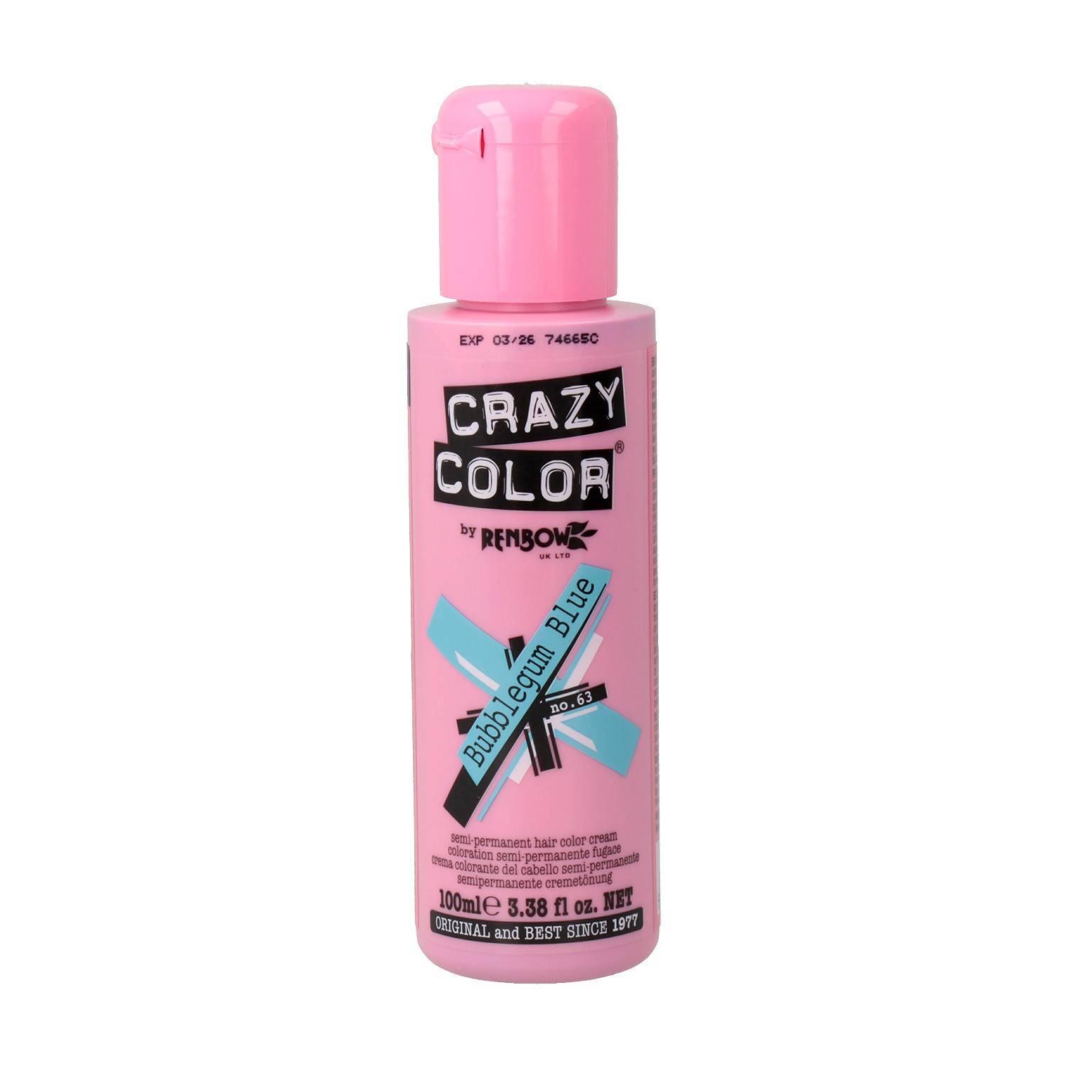 Crazy Color 63 Bubblegum Blue 100 ml Crazy Color 63 Bubblegum Blue 100 ml