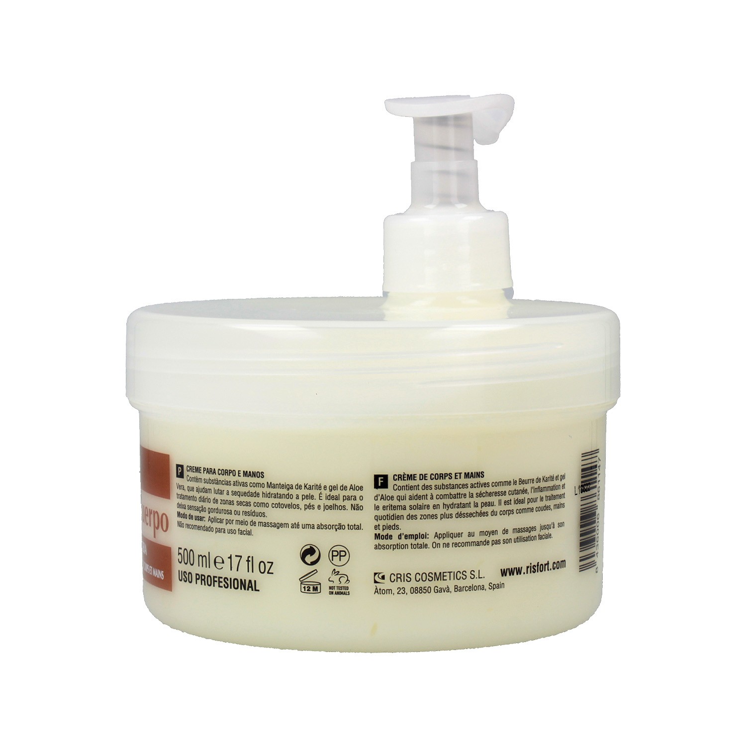 Risfort Aloe vera Manos Y Cuerpo Crema 500 ml