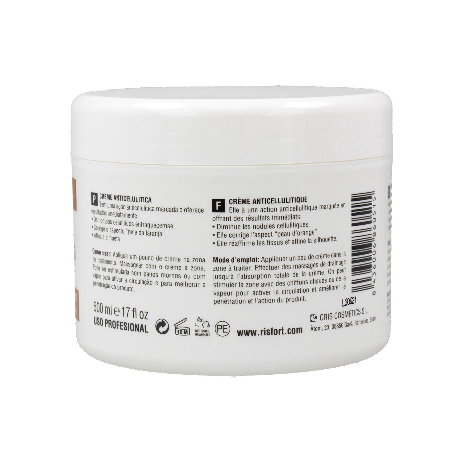 Risfort Anticelulítica Con Extracto De Hiedra Crema 500 ml