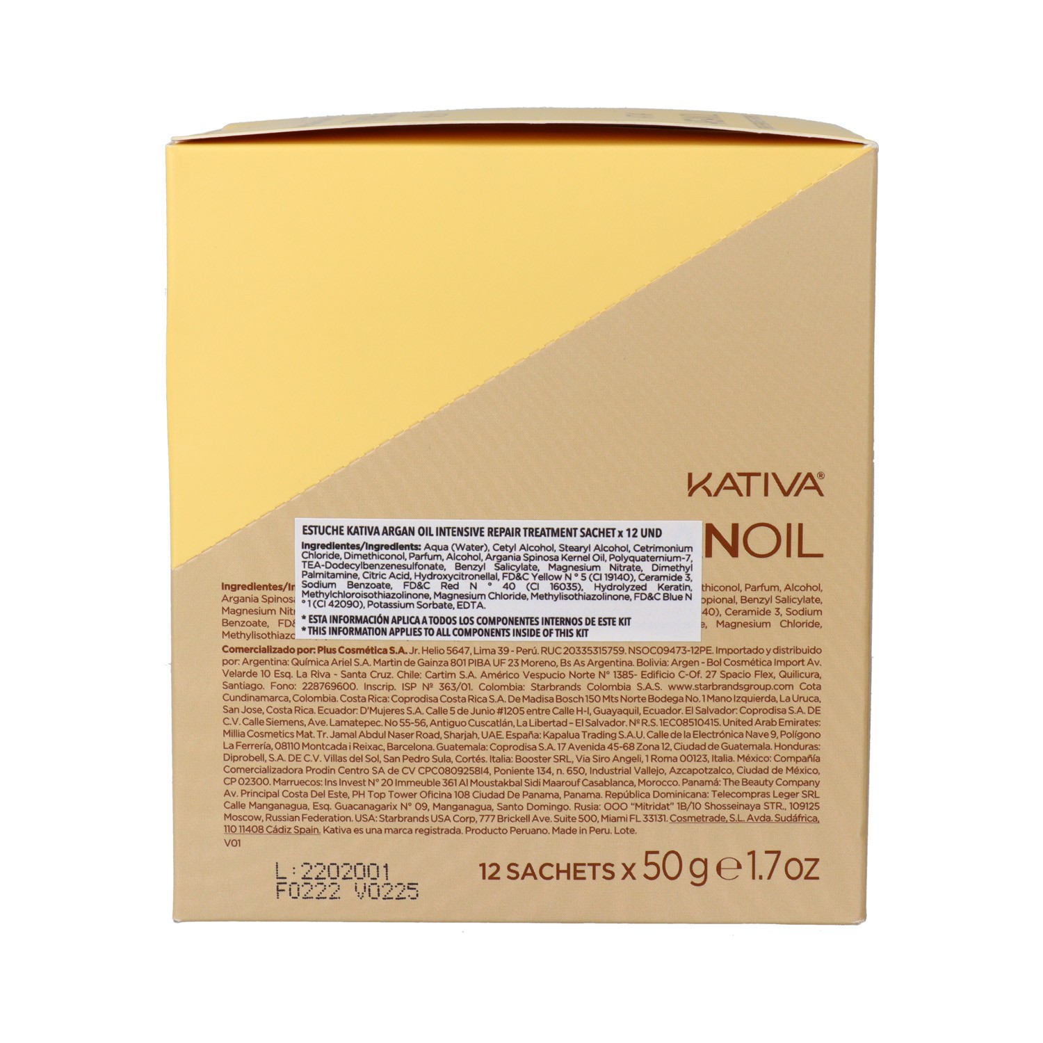 Kativa Argan Oil Intensive Repair Tratamiento 12x50 gr