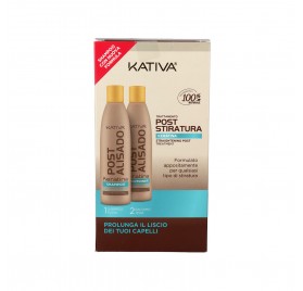 Kativa Post Alisador Keratin Champú + Acondicionador Kit