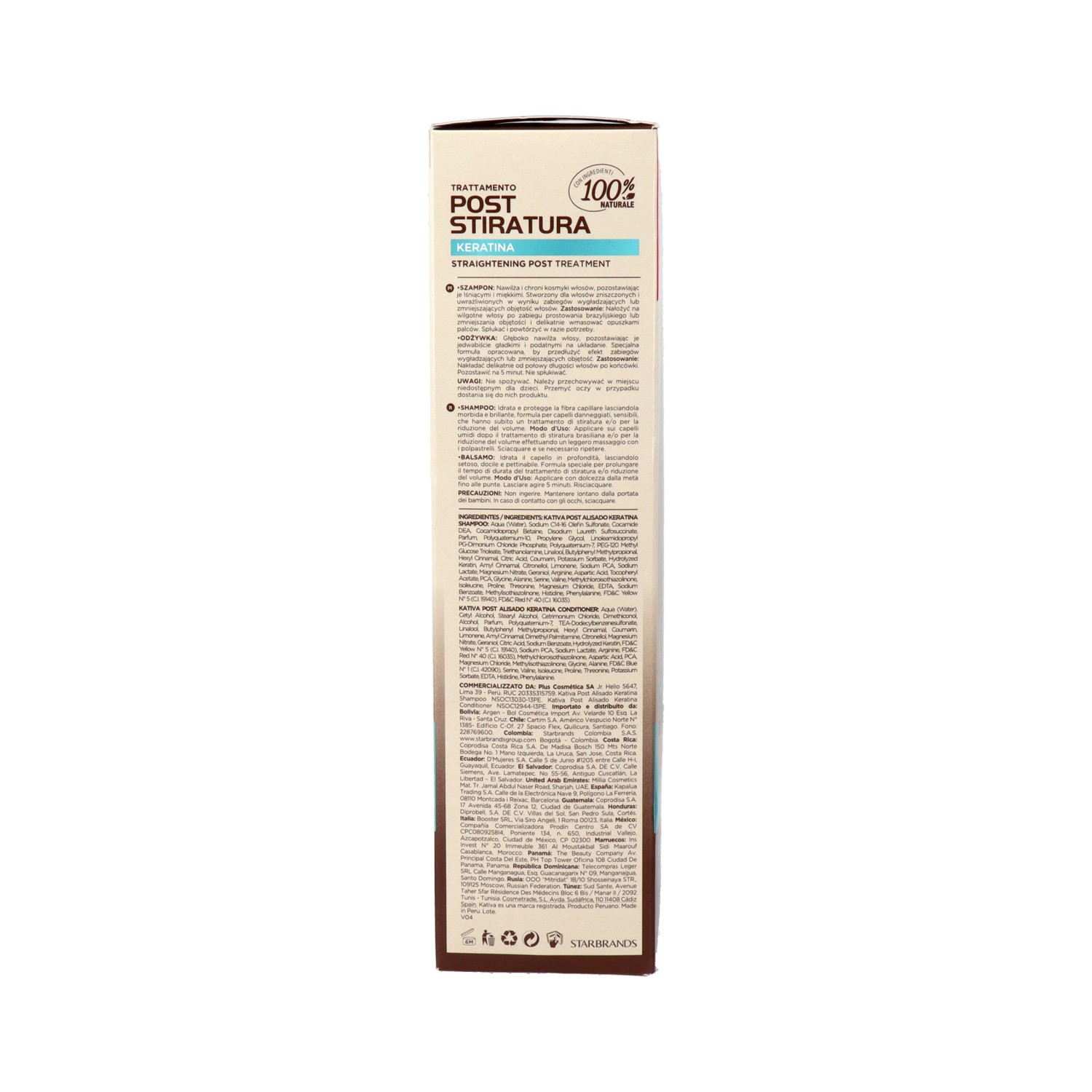 Kativa Post Alisador Keratin Champú + Acondicionador Kit