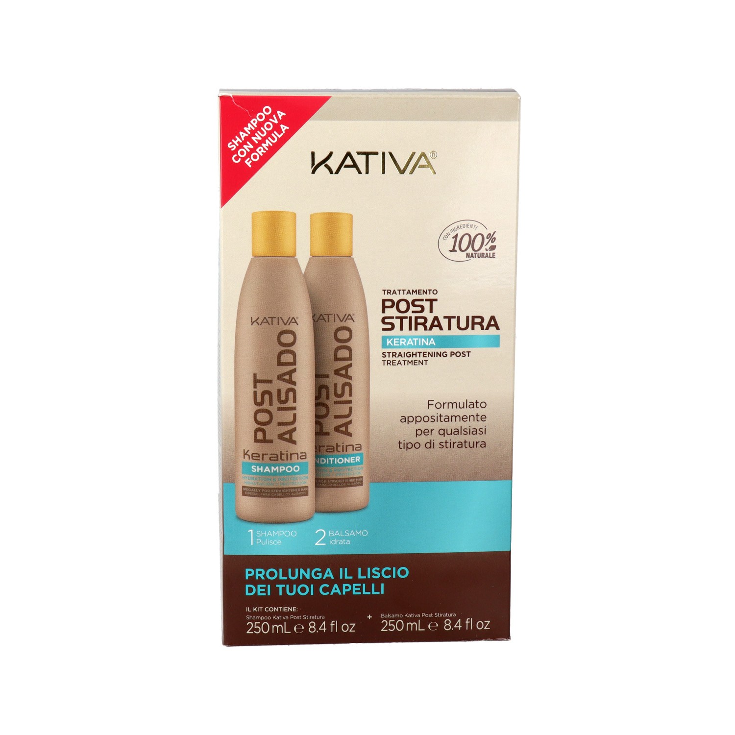 Kativa Post Suavização Keratin Champú + Condicionador Kit