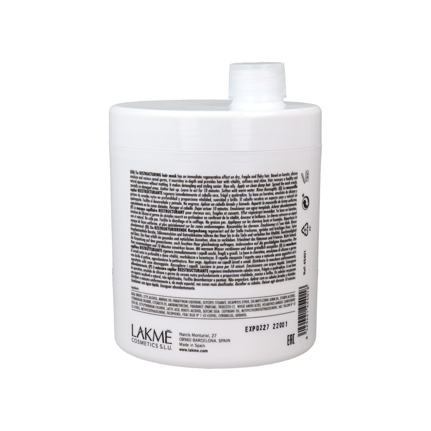 Lakme Master Restructuring Hair Mascarilla 1000 ml