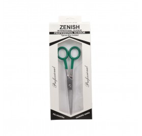 Zenish Ciseaux Professionnels Métal Argent Vert Manche 7"