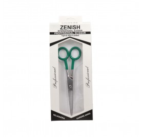 Zenish Tijera Profesional Metal Silver Mango Verde 7"
