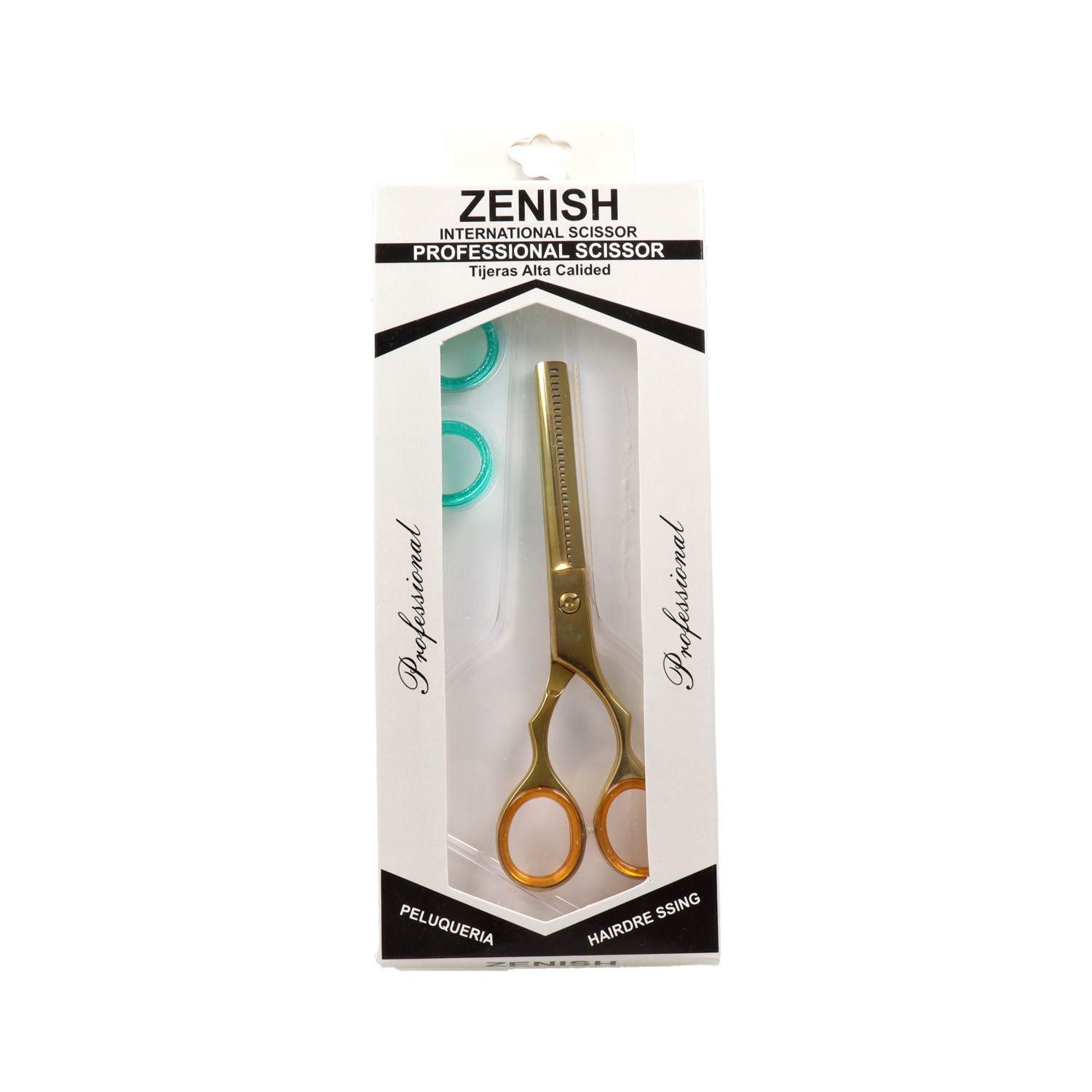 Zenish Professional Gold Serrated Scissors 6"