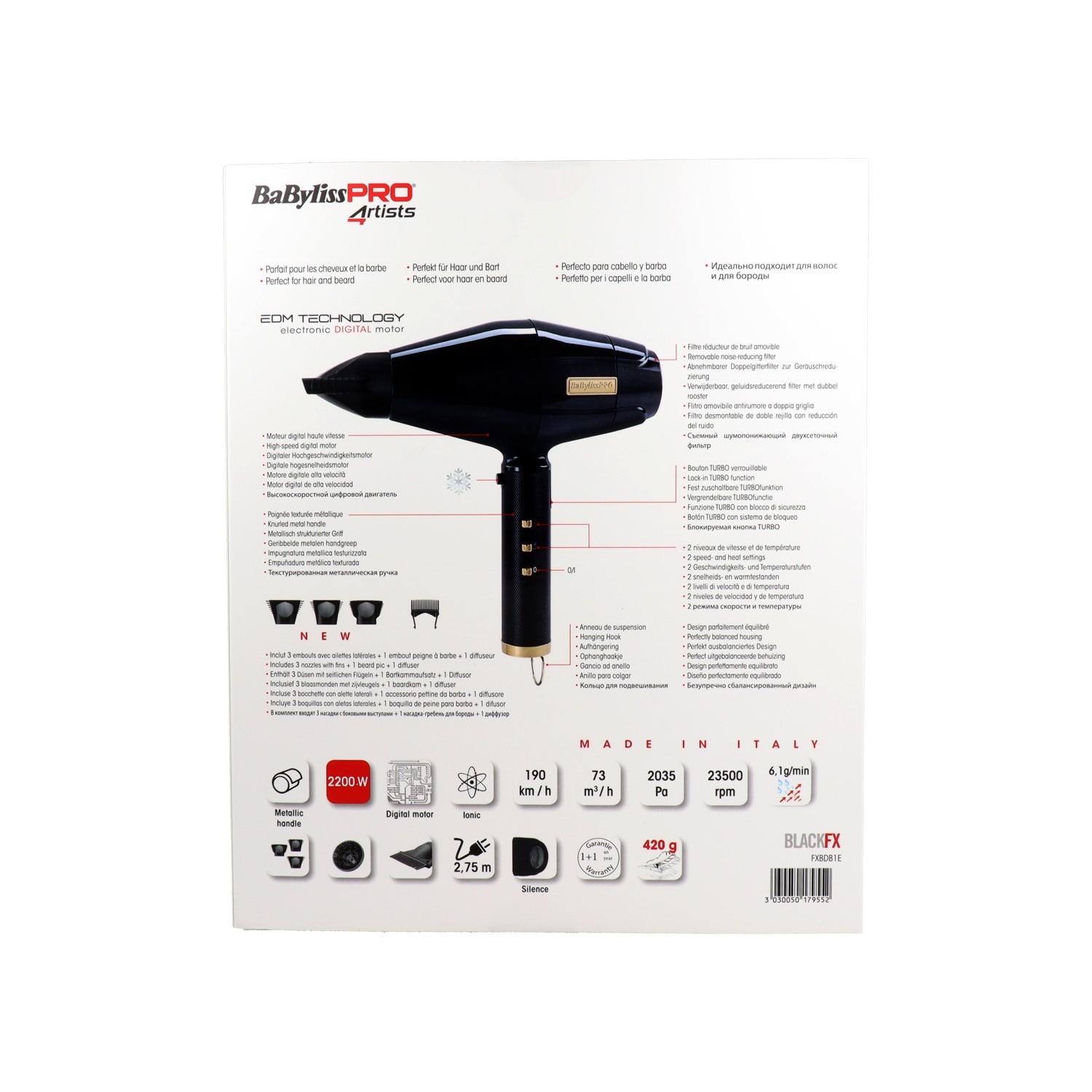 Babyliss Blackfx 2200w Digital Dryer